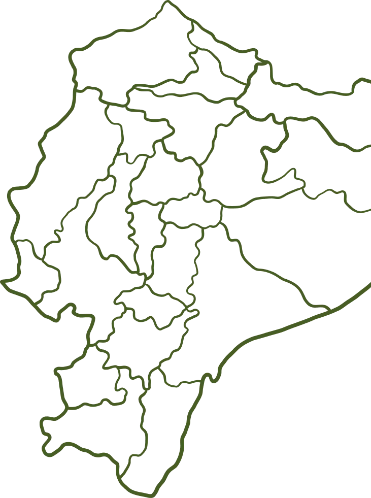 Mapa de Ecuador con ubicación de instalaciones